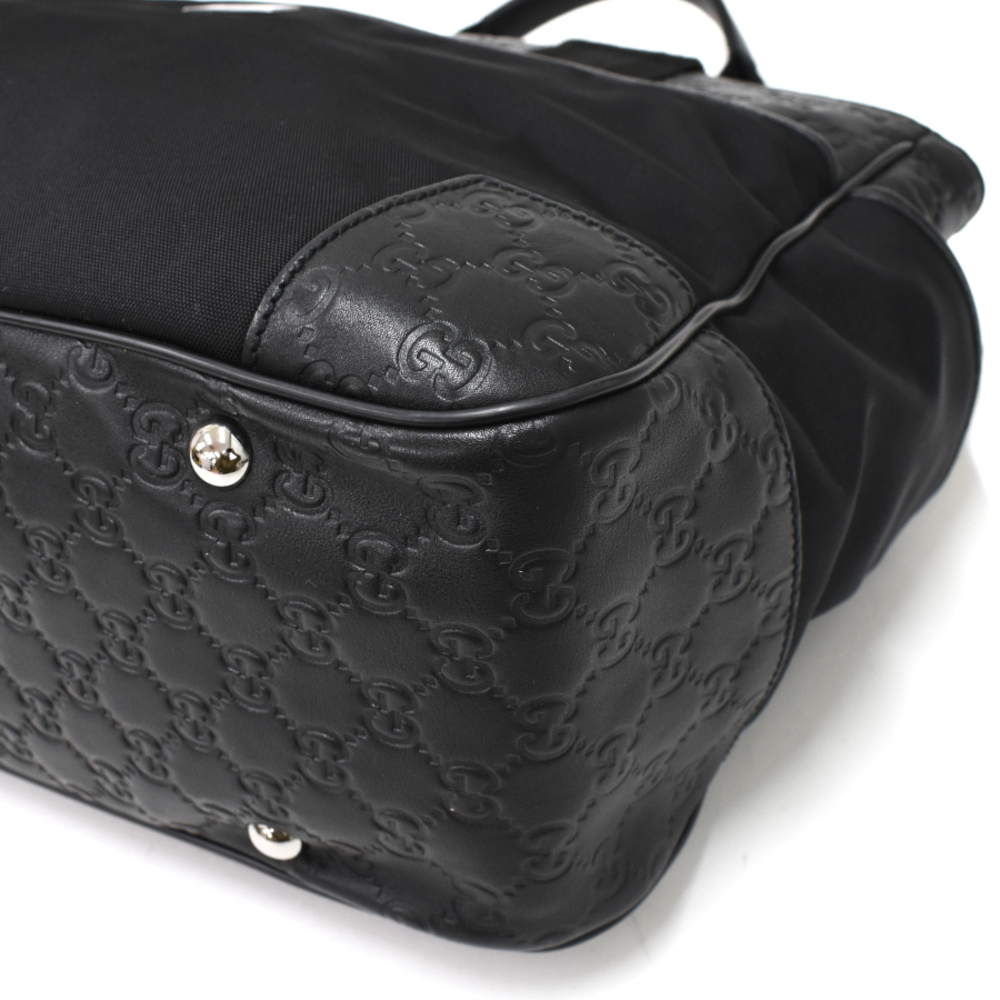 Gucci Tote Bag Guccisima Nylon Leather Black - Picture 5 of 9